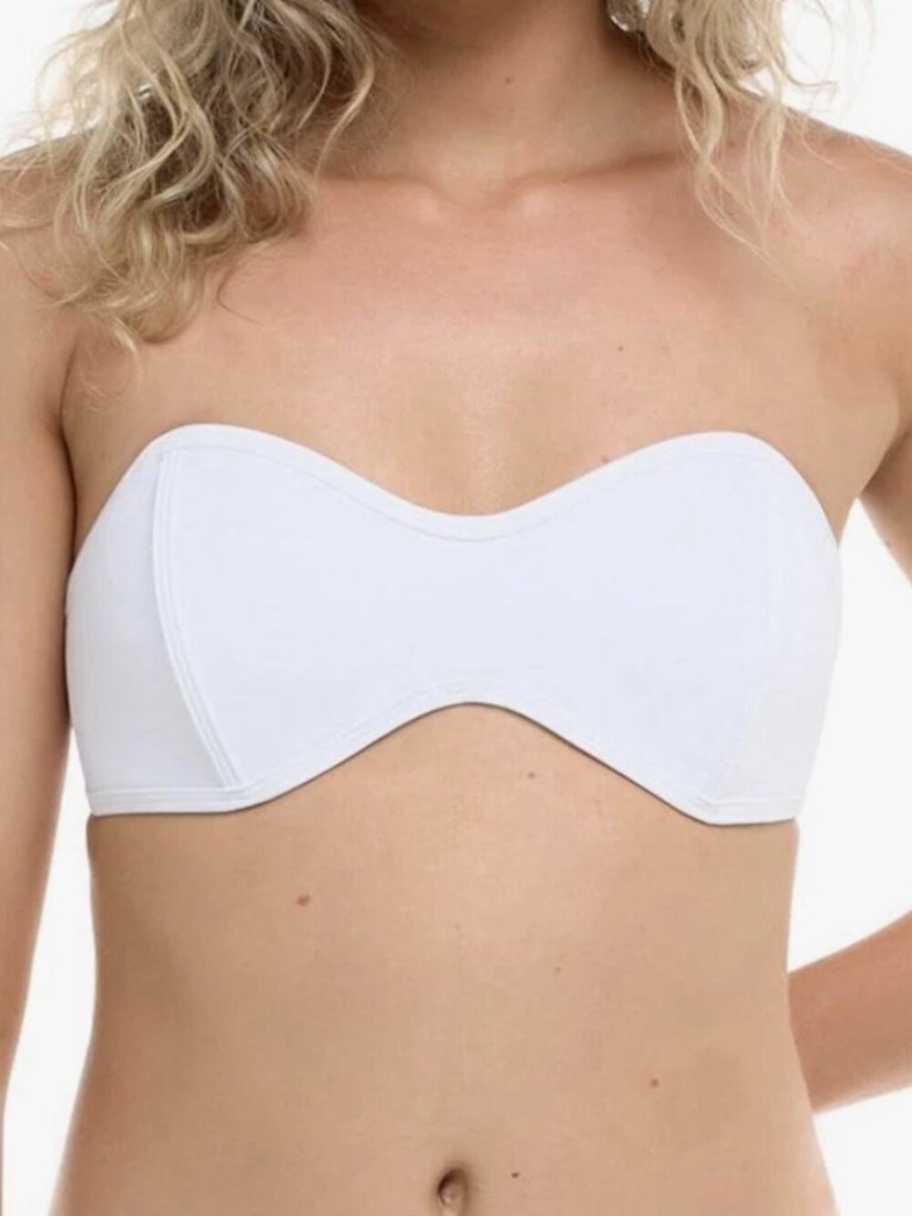 Body Glove White Bikini Tube Top Wired Strapless Bandeau Beach Swimsuit Resort